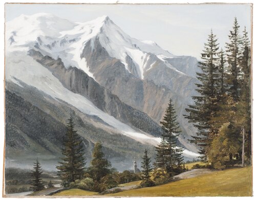 Vue de Chamonix et du Mont Blanc, 1834, Martinus Rørbye