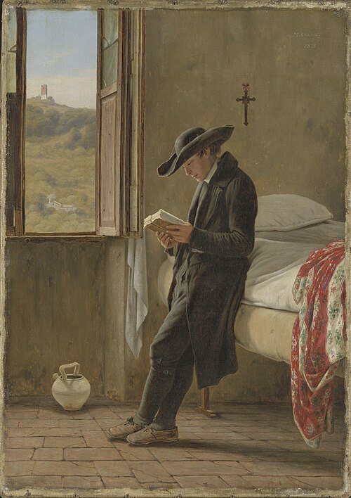 Young priest reading, 1838, Martinus Rørbye
