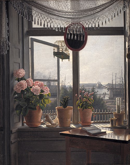 Vue depuis la chambre de l'artiste, 1825, Martinus Rørbye