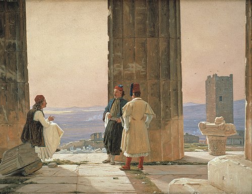 Vue depuis le Parthénon sur l'Acropole, 1844, Martinus Rørbye