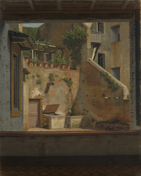 Roman Courtyard Interior. Copy after Eckersberg, 1830, Martinus Rørbye