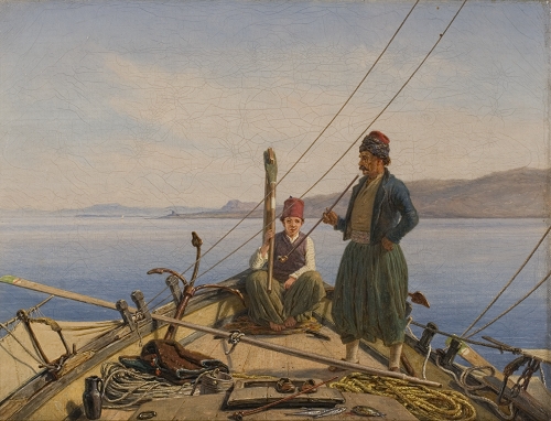 Poupe d'un navire grec, 1836, Martinus Rørbye