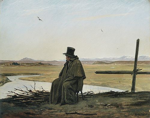Un voyageur dans les environs d'Acqua Acetosa, 1835, Martinus Rørbye