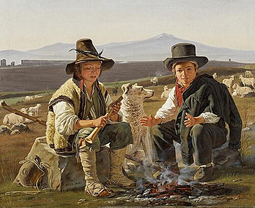 Two Shepherd Boys in the Roman Campagna, 1835, Martinus Rørbye
