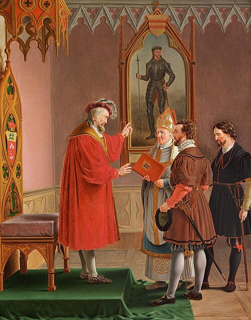 Duke Adolf refuses the offer of the Crown of Denmark, 1825, Martinus Rørbye