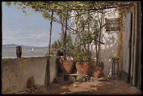 Loggia, Procida, 1835, Martinus Rørbye