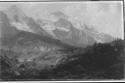 Auf der Kleinen Scheidegg, im Hintergrund Eiger und Jungfrau, , Josef Schoyerer