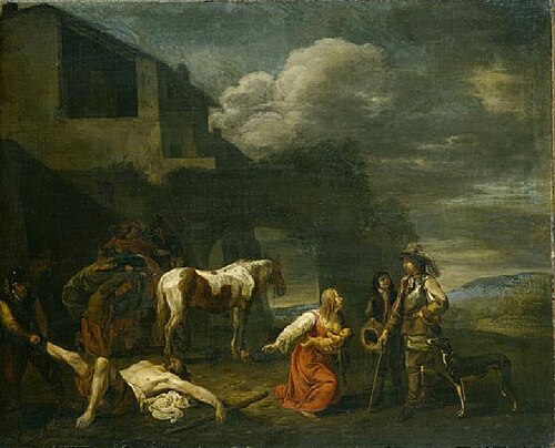 Pillaging after the battle, 1650, Michelangelo Cerquozzi