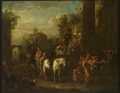 Jugglers passing – Carnival, 1674, Jan Miel