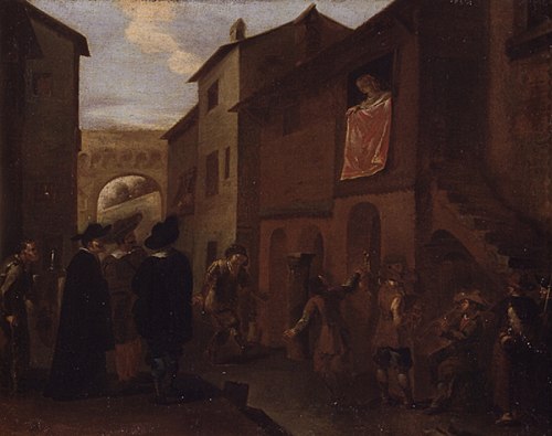 Serenade with dancers and musician, 1650, Jan Miel