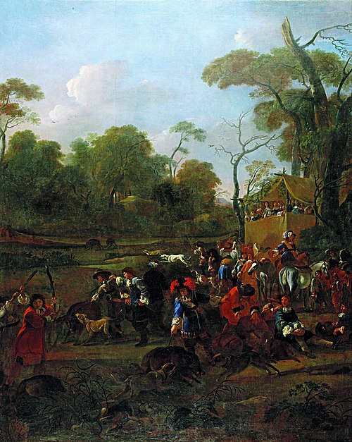 Boar hunt, 1660, Jan Miel