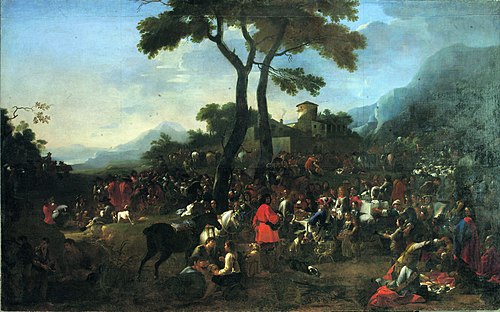 The gathering of the hunters, 1660, Jan Miel