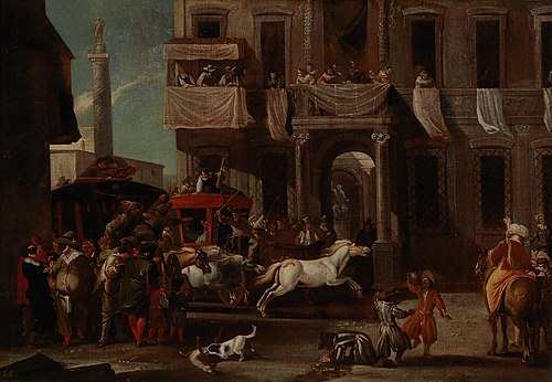 The Race of the Berber Horses in Rome, 1664, Jan Miel