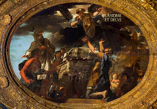 Clovis receives the shield with the insignia of the lily, 1662, Jan Miel