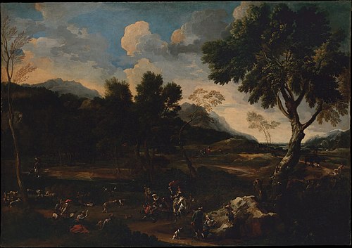 Landscape with a Battle between Two Rams, 1640, Jan Miel