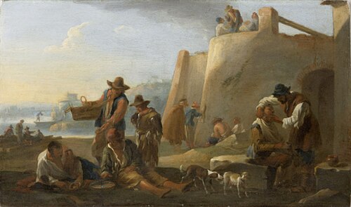 Barber and roulette players, 1650, Jan Miel