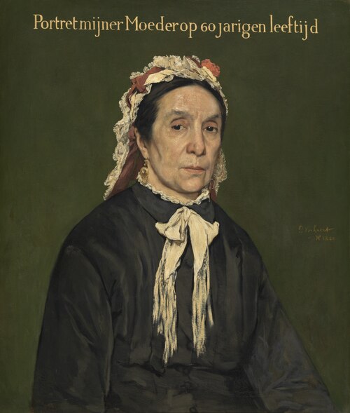 Portrait of the artist's mother at the age of 60, 1880, Piet Verhaert
