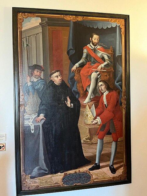 Fray Dionisio Vázquez rechaza de manos de Carlos V la primera mitra obispal de la Nueva España, 1751, Carlos Clemente Lopez