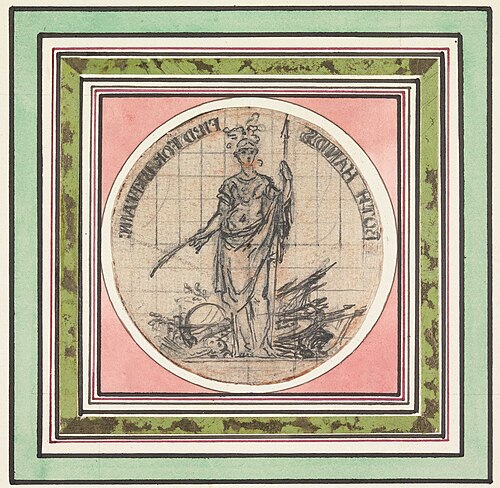 Design for a Medal: Boths Hand Fil'd for Britain, 1735, Hubert-François Gravelot