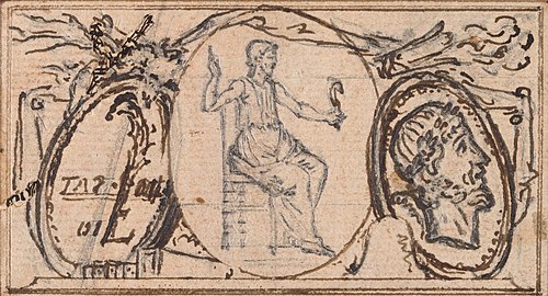 Design for a Vignette: Seated Classical Figure, , Hubert-François Gravelot