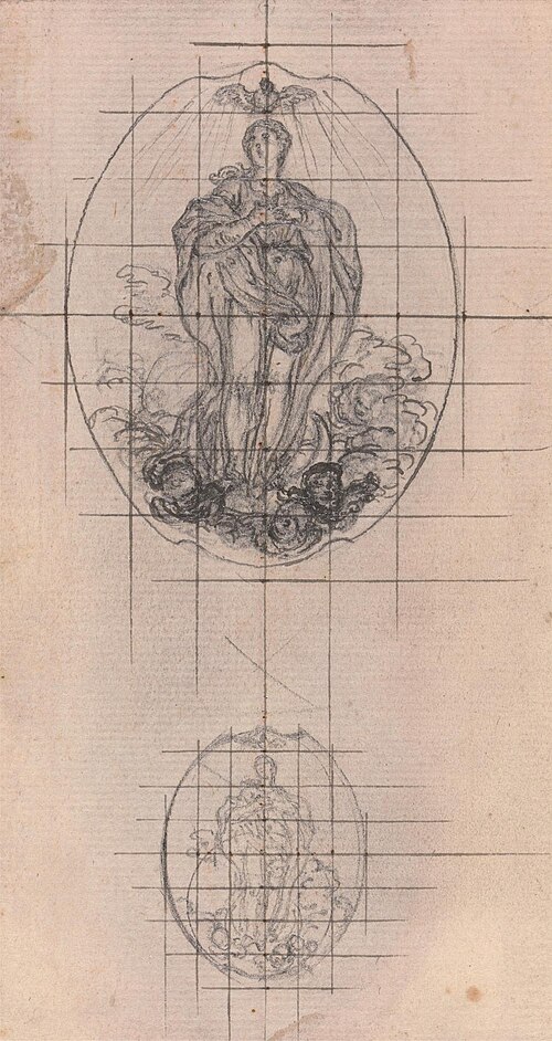 Design for a Medal: Figure of the Virgin, , Hubert-François Gravelot