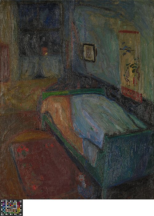 Slaapkamer of Het groene bed, 1915, Gustave De Smet
