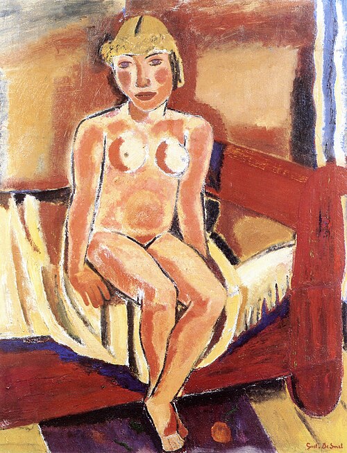 Naakt op de rand van het bed, 1930, Gustave de Smet