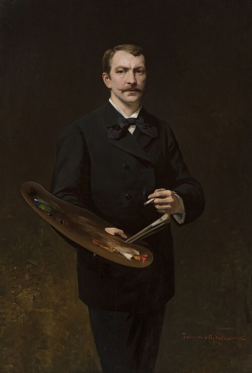 Self-portrait with palette, , Tadeusz Ajdukiewicz