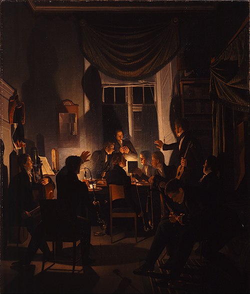 A Smoking Party, 1828, Wilhelm Ferdinand Bendz