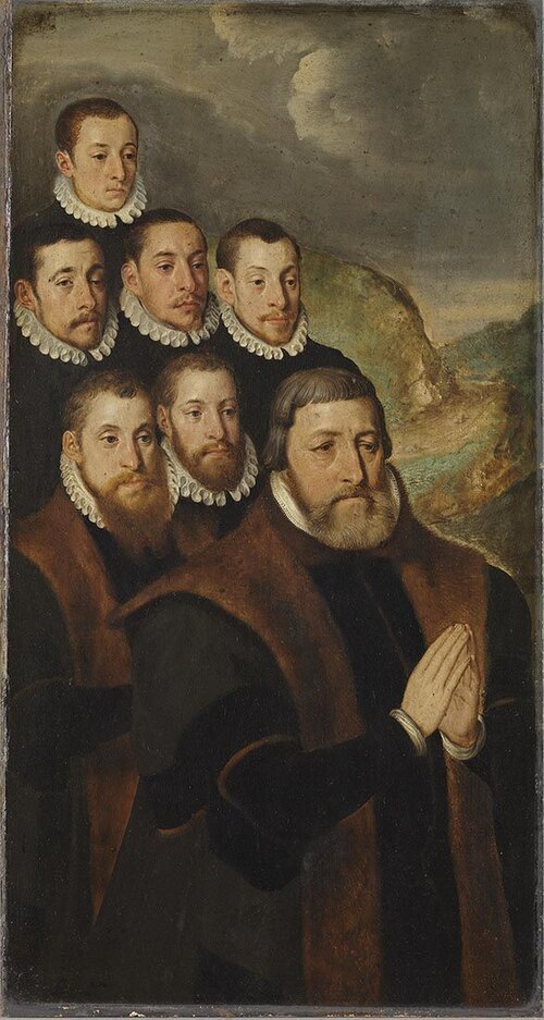 Donor family: Antoine Humbelot with his sons, 1567, Pieter Pourbus