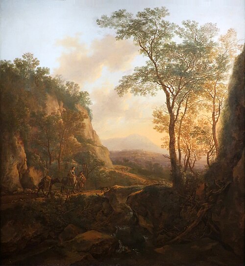 Landscape with Travelers on a Path under a Waterfall, 1640, Jan Both