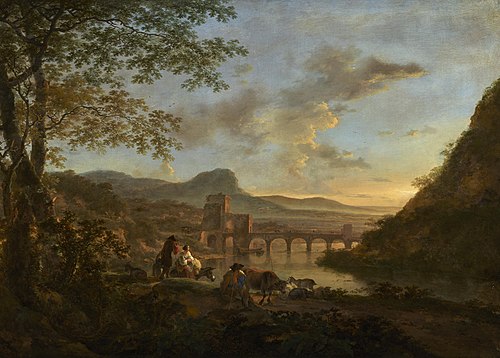 Italianate landscape with the Ponte Molle, 1651, Jan Both
