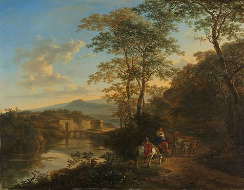 Italian landscape with the Ponte Molle, 1650, Jan Both