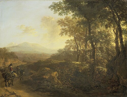 Italian landscape with mule driver, 1650, Jan Both