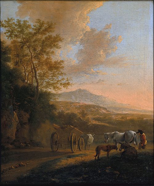 Paysage italien avec char à bœufs, 1650, Jan Both