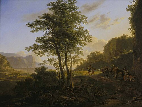 Paysage italien avec voyageurs, 1646, Jan Both