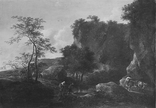Landschap met voorde bij avond, 1645, Jan Both