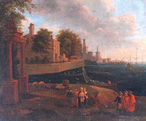 Seaport with Shipping, 1650, Jan Both