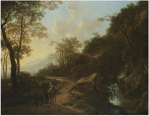 Italianate Landscape with Travellers crossing a Stream, 1650, Jan Both