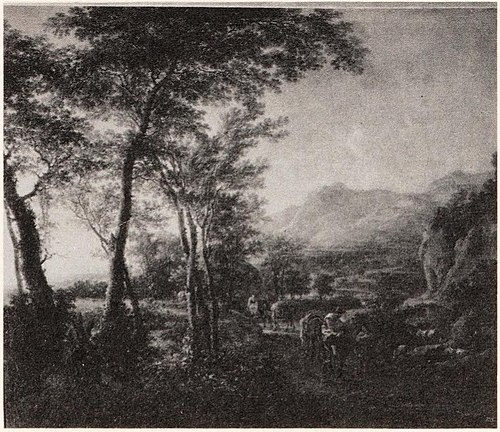 Mountain landscape with a mulerider, 1650, Jan Both