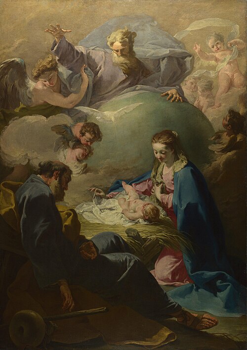 La Nativité avec Dieu le Père et le Saint-Esprit, 1740, Giovanni Battista Pittoni