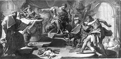 The St. Eustace refuses idolatry, 1730, Giovanni Battista Pittoni