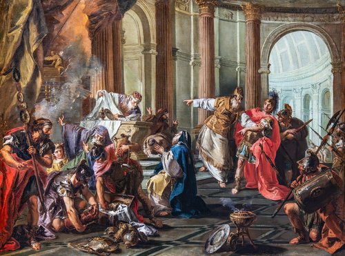 Crassus saccage le temple de Jérusalem, 1743, Giovanni Battista Pittoni