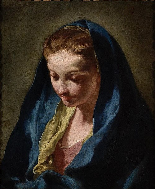 Tête de Vierge, 1730, Giovanni Battista Pittoni