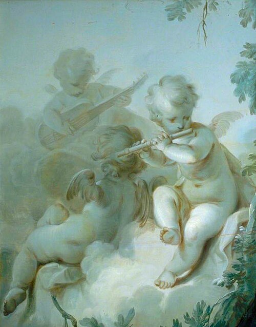 Three Cupids Playing Instruments, 1775, Dirk van der Aa