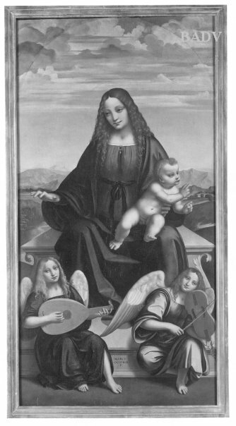 Anbetung, Triptychon, drei Teile, Madonna, Johannes, Paulus, 1500, Marco d'Oggiono