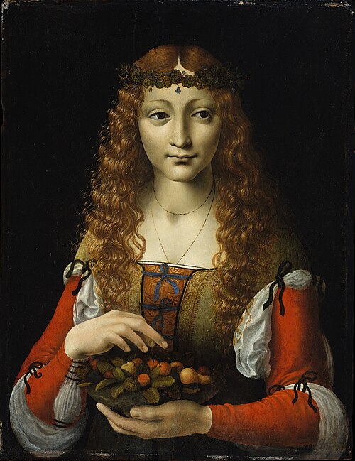 Girl with Cherries, 1491, Marco d'Oggiono