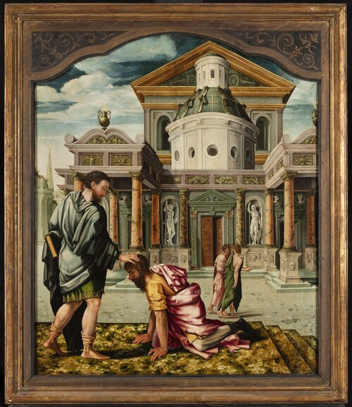 Saint Denis Heals the Blind Man, 1535, Lambert Lombard