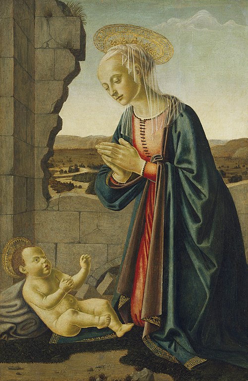 La Vierge adorant l'Enfant, 1470, Francesco Botticini
