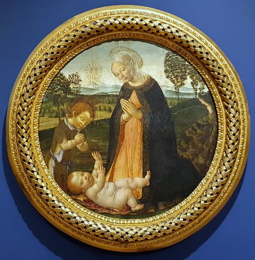 Madonna and Child with the Infant St John the Baptist, 1487, Francesco Botticini